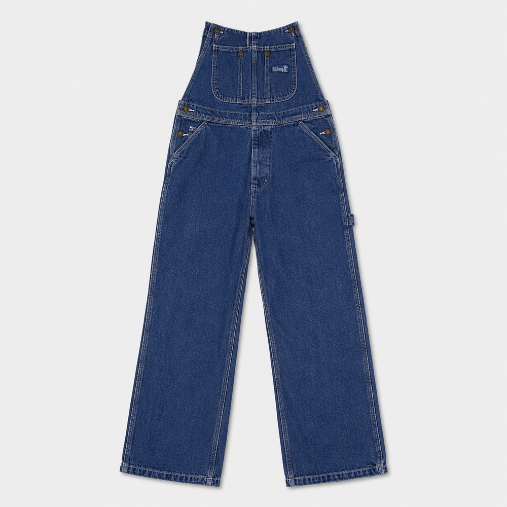 Vintage RK Brand Denim Bib Overalls 34x30 Carpenter Workwear Jeans